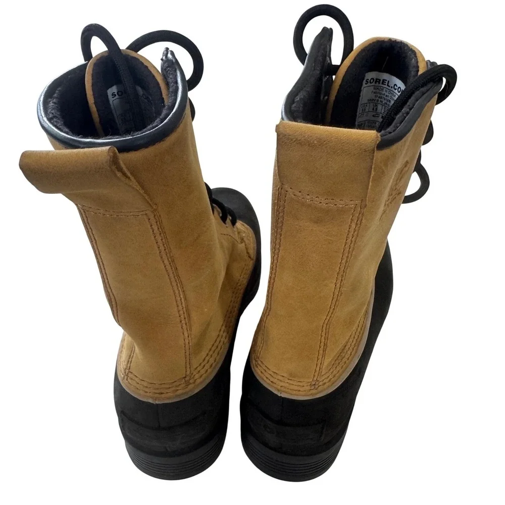 Sorel Emelie 1964 Winter Waterproof boots Womens 6.5 Tan Black Utility‎ Gorpcore